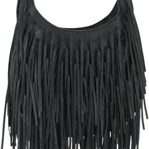 Leather Fringe Bag for Women Boho Crossbody Purse Suede Western Fringe Purse Vin